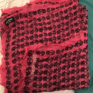 Zadig and Voltaire pink skull scarf